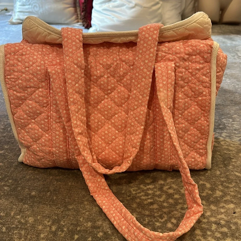 43 YEAR OLD VINTAGE DIAPER BAG PINK AND WHITE
